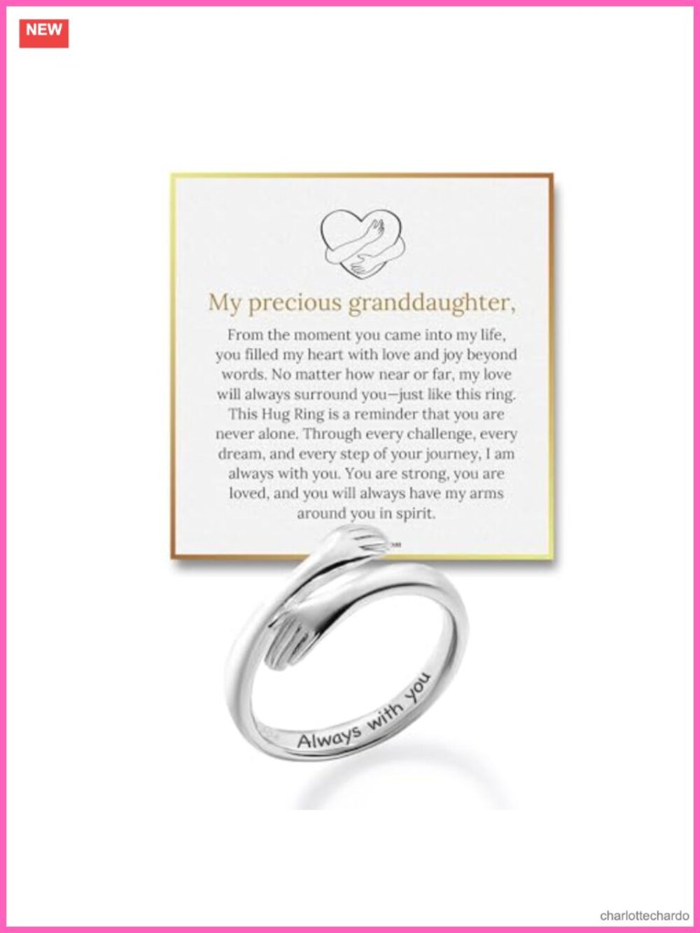 Adjustable Wrap Ring for Women - Stainless Steel Message Jewelry